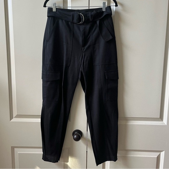 NWOT Banana Republic Slim-Fit Drapey Twill Utility Cargo Pant Black size 4 - Picture 2 of 10